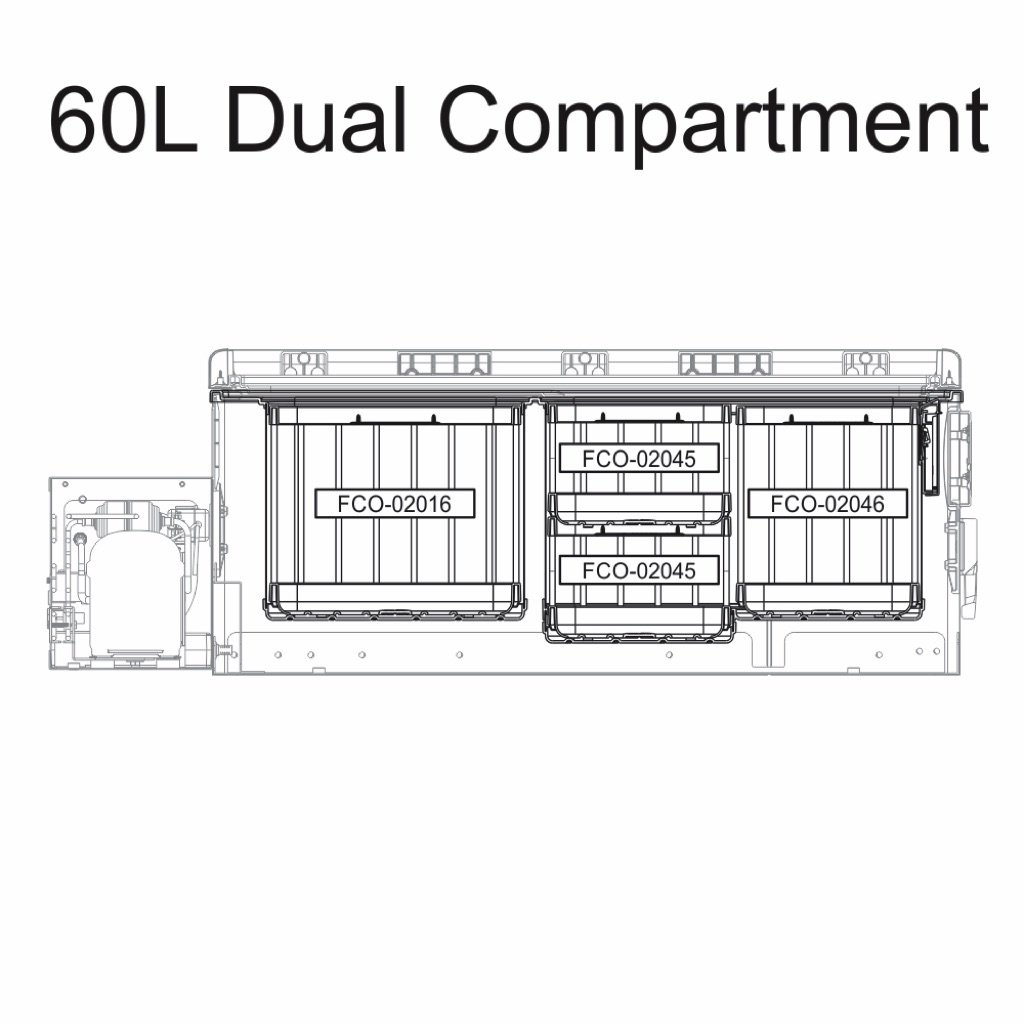 National Luna 60L Kühl- und Gefrierschrank mit zwei Fächern 12V/24V – Bild 3