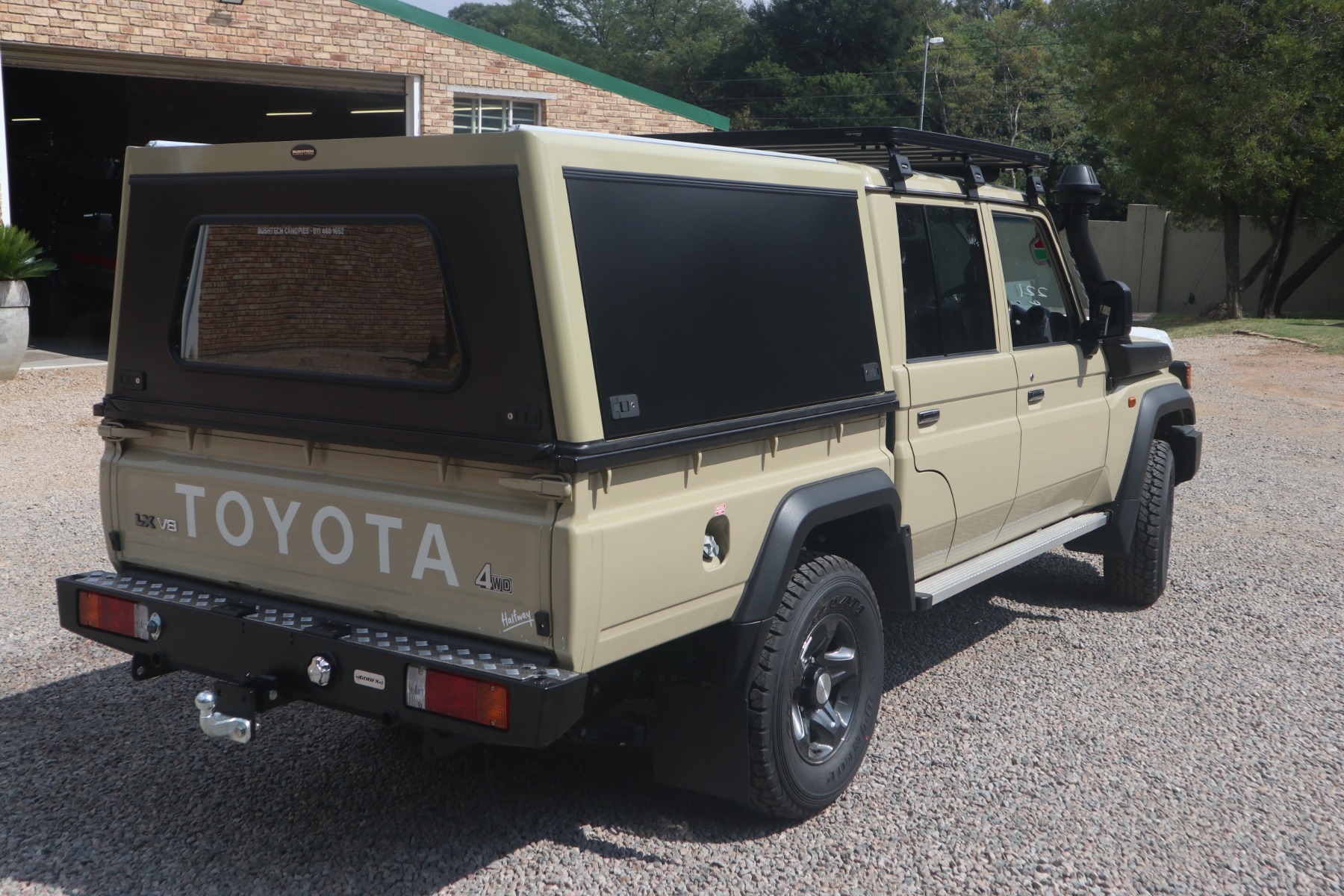 Bushtech Verdeck Toyota Land Cruiser 79-Doppelkabine-Aluminium Trittblech-Isoliert-Kein LED Licht-Schwarz-Dunkel Grau – Bild 4