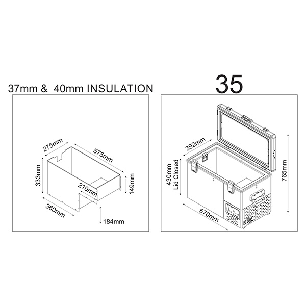 National Luna NL35 Legacy Smart QC Einzelkühl- und Gefrierschrank 12V/24V – Bild 2