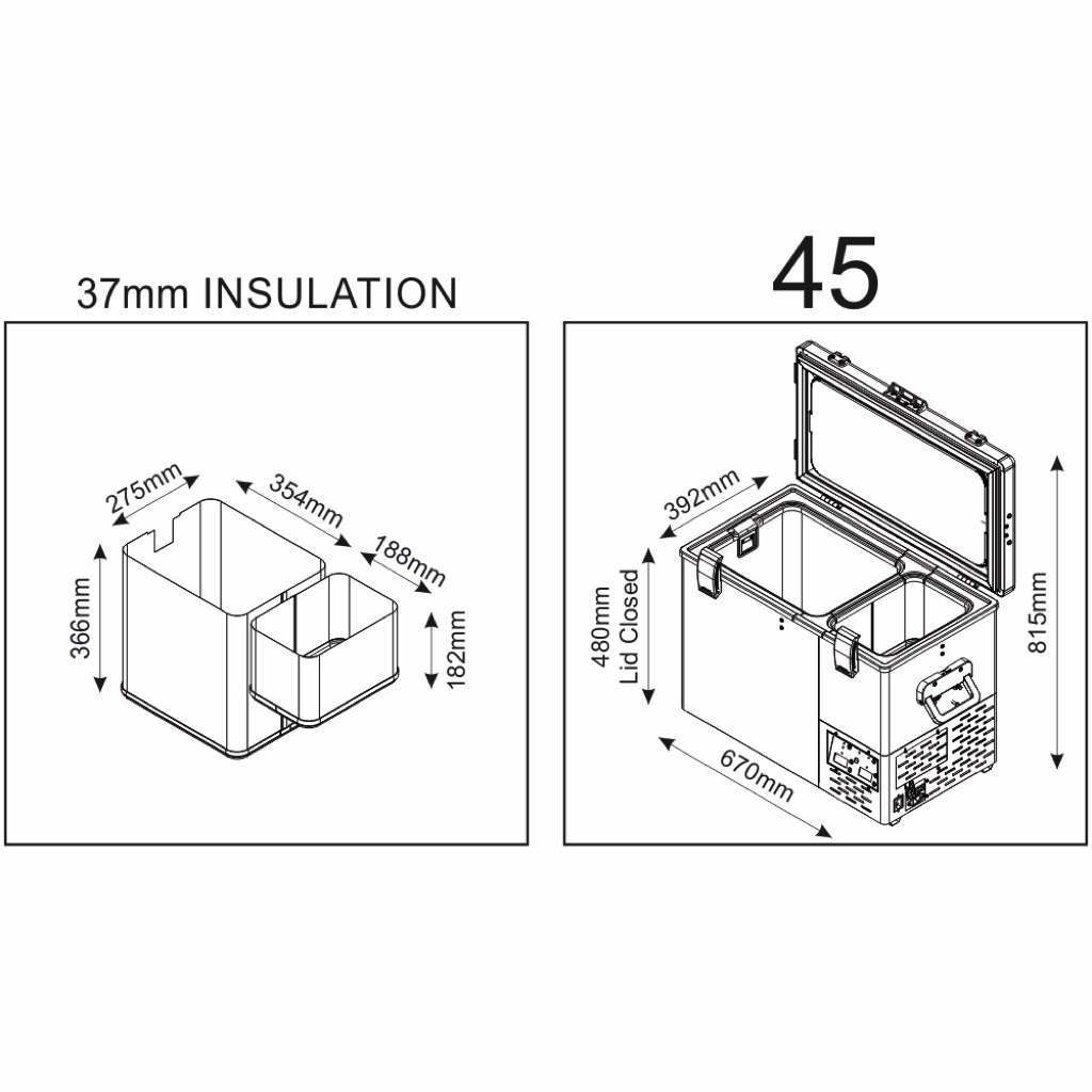 National Luna NL45 Legacy Smart QC Dual Kühl- und Gefrierschrank 12V/24V – Bild 3